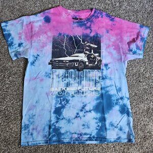 Back to the Future Tie-Dye Size Medium DMC DeLorean Short Sleeve Movie Shirt